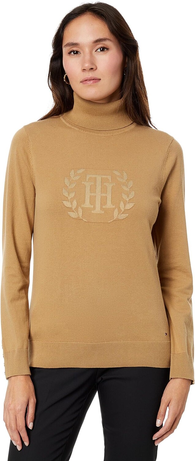 

Свитер с высоким воротником и гербом Tommy Hilfiger, цвет Tigerd Eye Multi