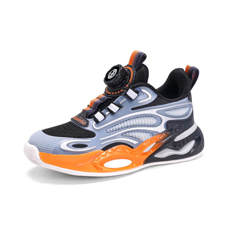 

Детские кроссовки с низким верхом, устойчивые к истиранию Yi Jiabao, черный/оранжевый