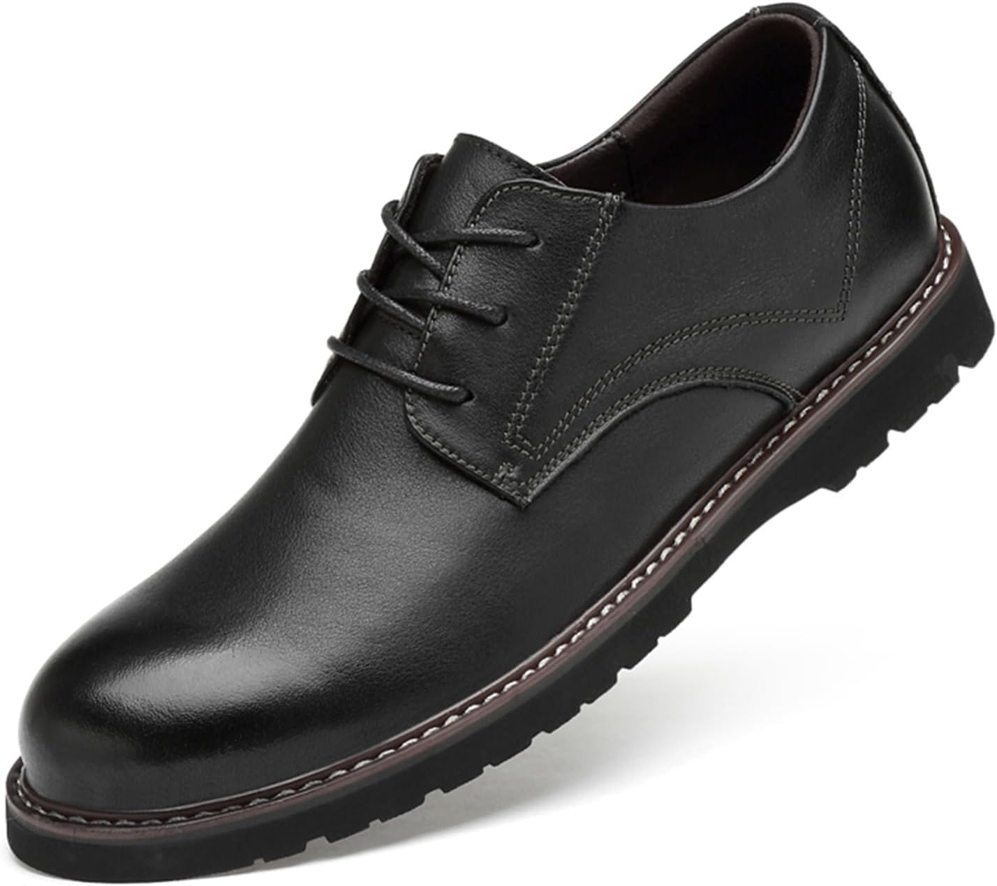

Мужские классические оксфорды MWX с шнуровкой, формальная модель с круглым носком, повседневные туфли, черный