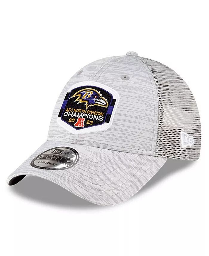 

Мужская серо-лиловая кепка Baltimore Ravens 2023 AFC North Division Champions Locker Room Trophy Collection Trucker 9FORTY Adjustable Hat New Era