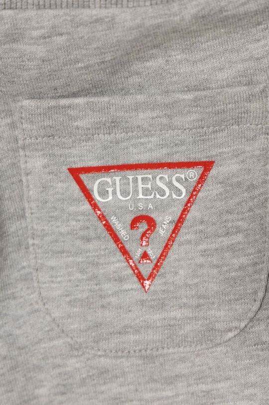 Детские хлопковые спортивные штаны Guess, серый — фото 3
