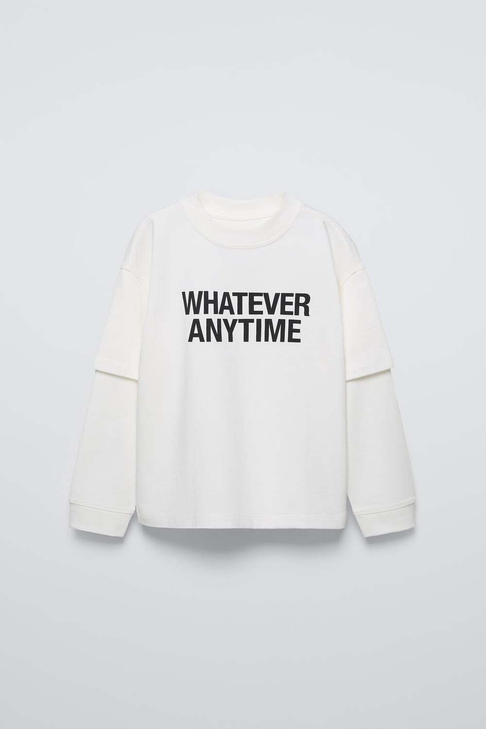 

Футболка с двухслойным рукавом и лозунгом ZARA, экрю