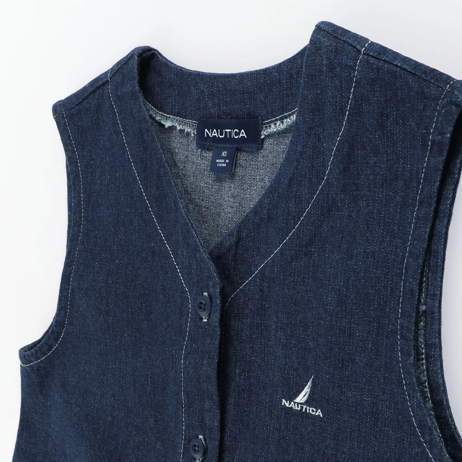 Джинсовая юбка-комбинезон, растягивающаяся на два слоя Nautica, Navy blue — фото 4