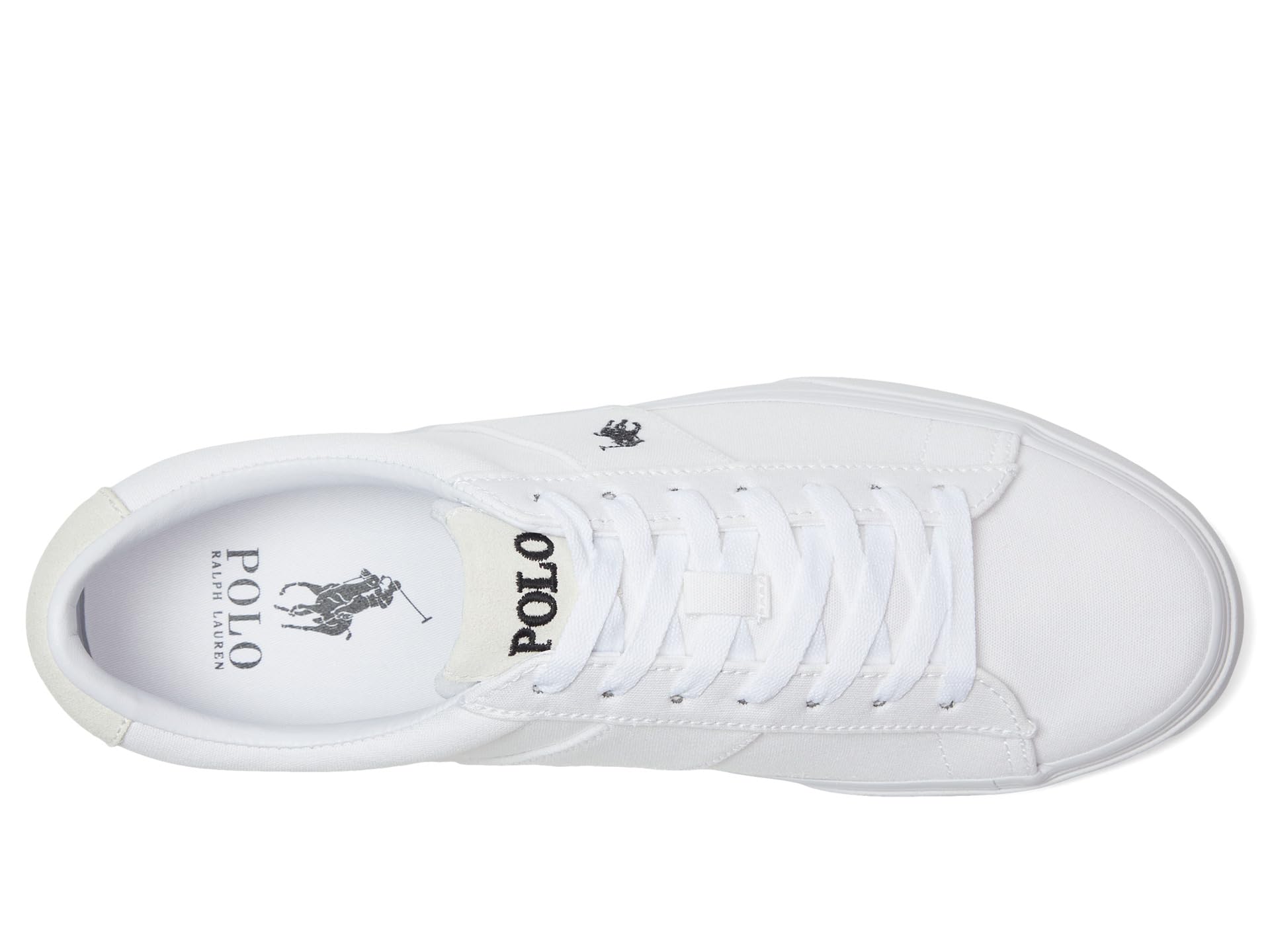 Кроссовки Polo Ralph Lauren Sayer Canvas Low-Top Sneakers, цвет White/Black — фото 2