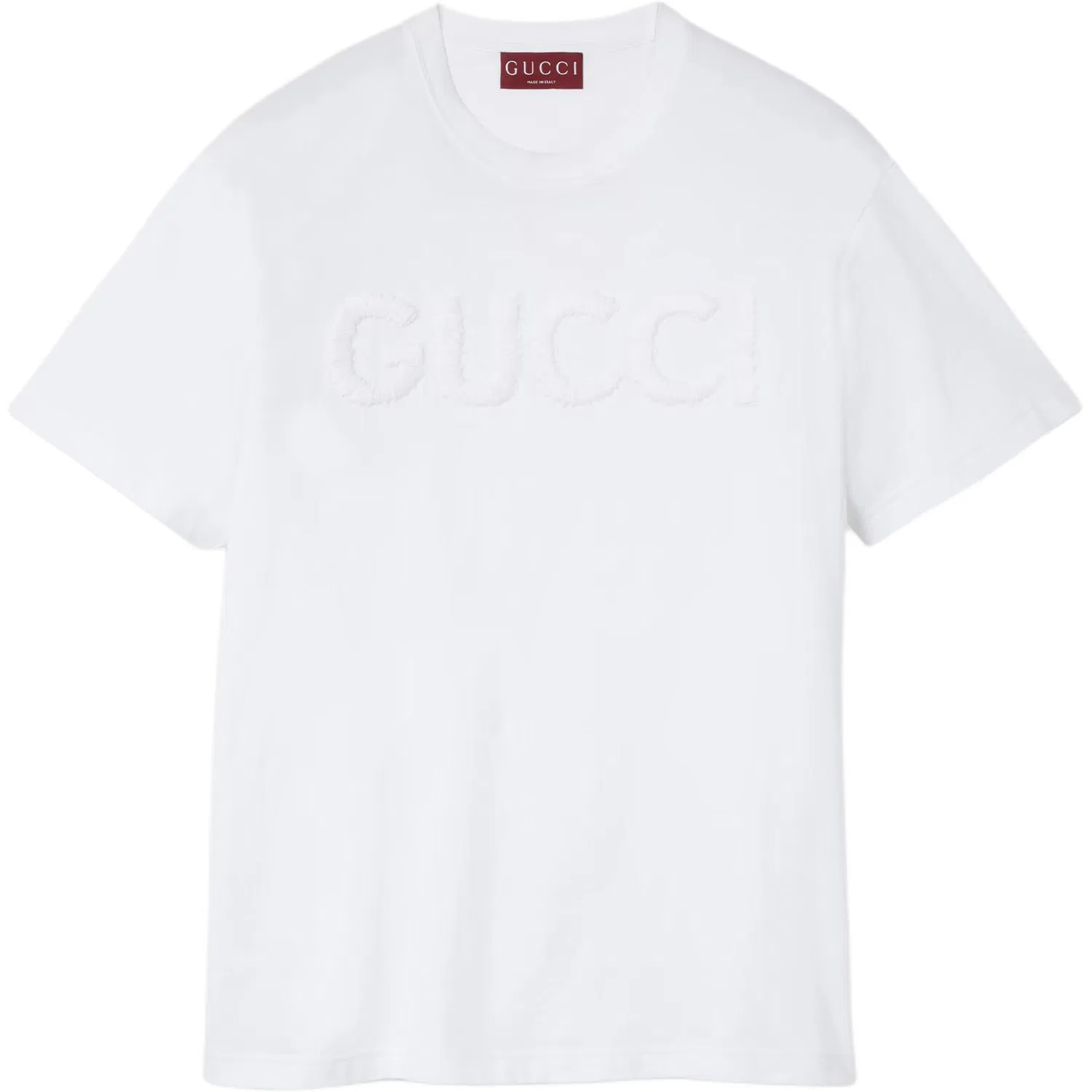 Футболка GUCCI с вышивкой, хлопковое джерси, белый