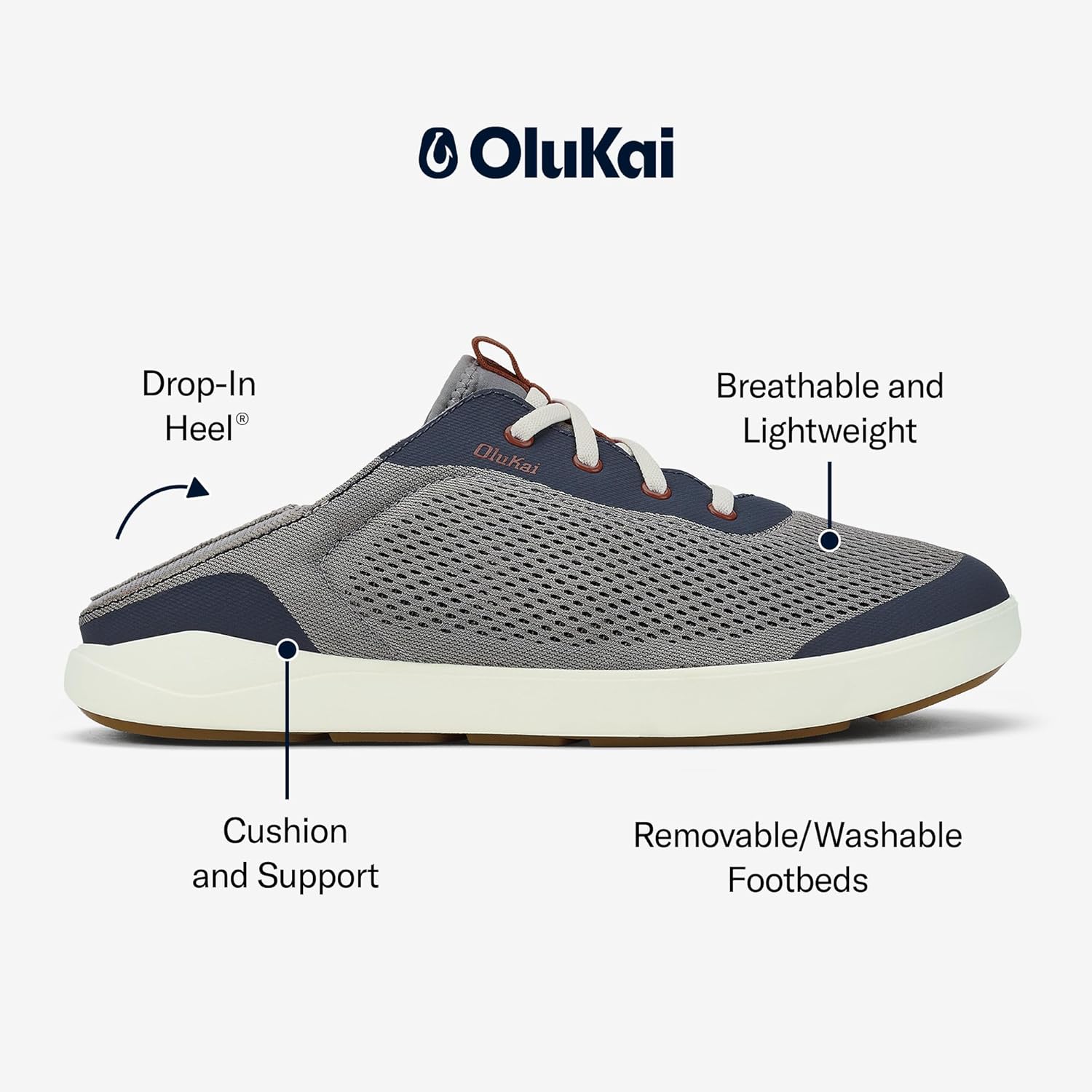 Мужские водные кроссовки OLUKAI 'Ahi, готовые для воды, с индивидуальной шнуровкой, легкие и дышащие, с улучшенным сцеплением и устойчивостью, синий — фото 4