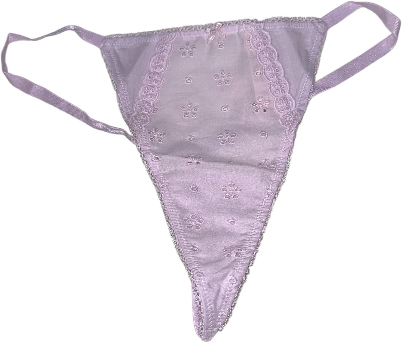 Victoria's Stretch Cotton Eyelet V-String Трусики, цвет Purple New Victoria's Secret — фото 2
