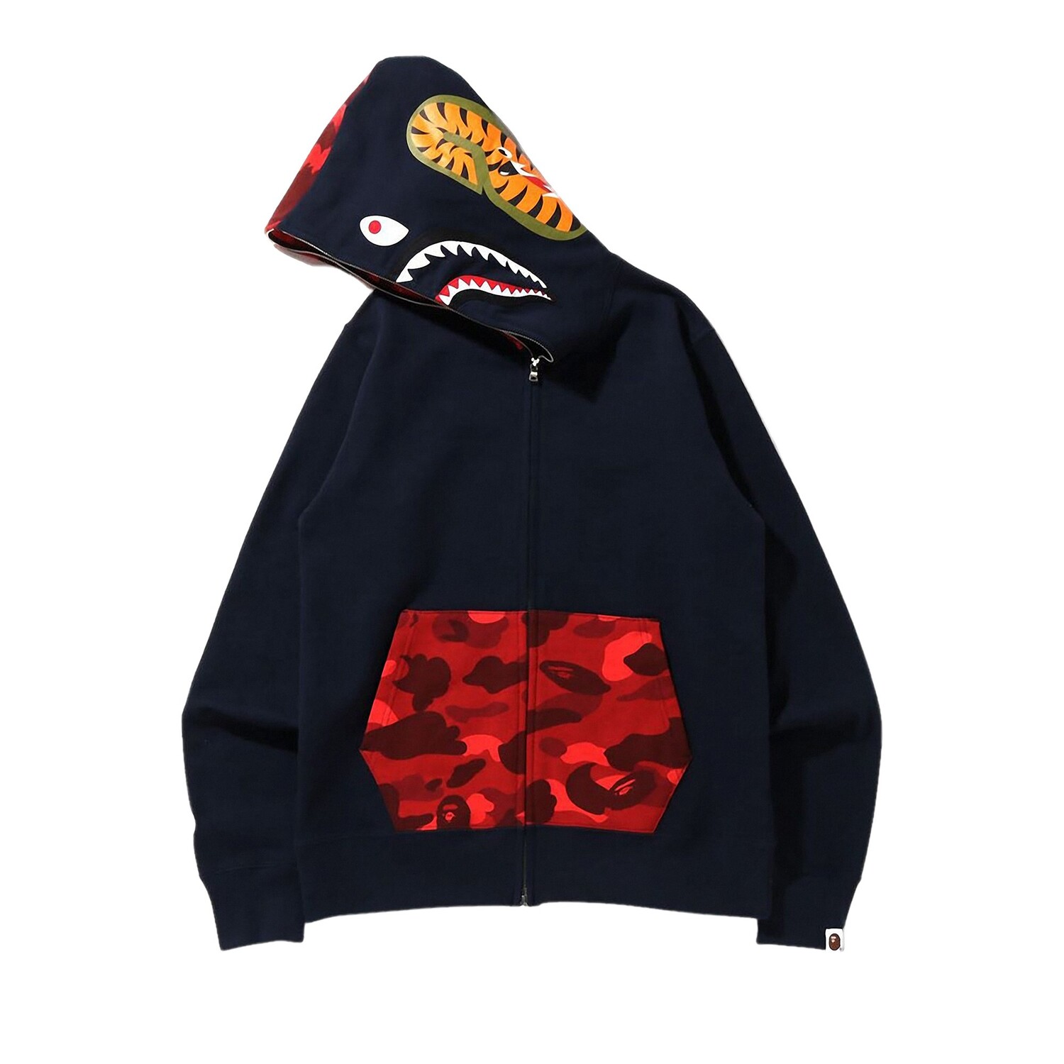 BAPE Color Camo Shark Толстовка на молнии во всю длину, Темно-синий — фото 2