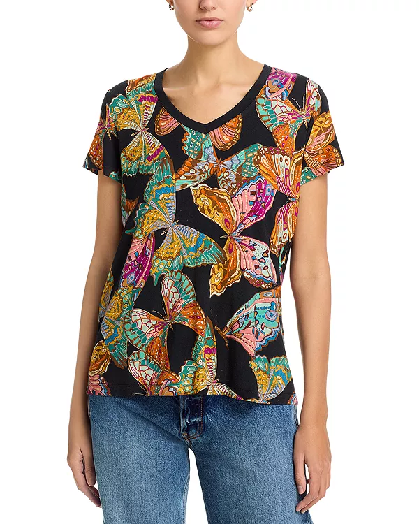 

Футболка Janie с V-образным вырезом Johnny Was, мультиколор