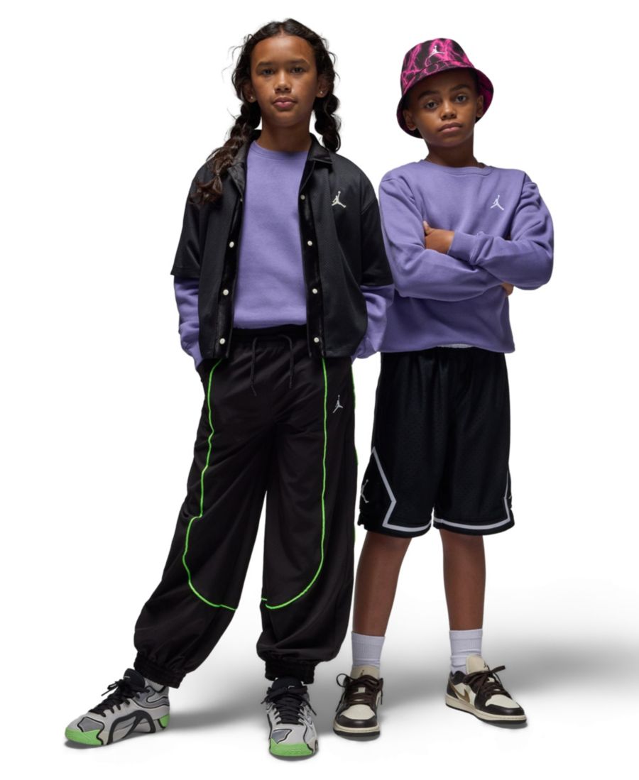 

Детская флисовая толстовка с круглым вырезом и ребристой отделкой, размер 7-16 Jordan, Dusty Amethyst