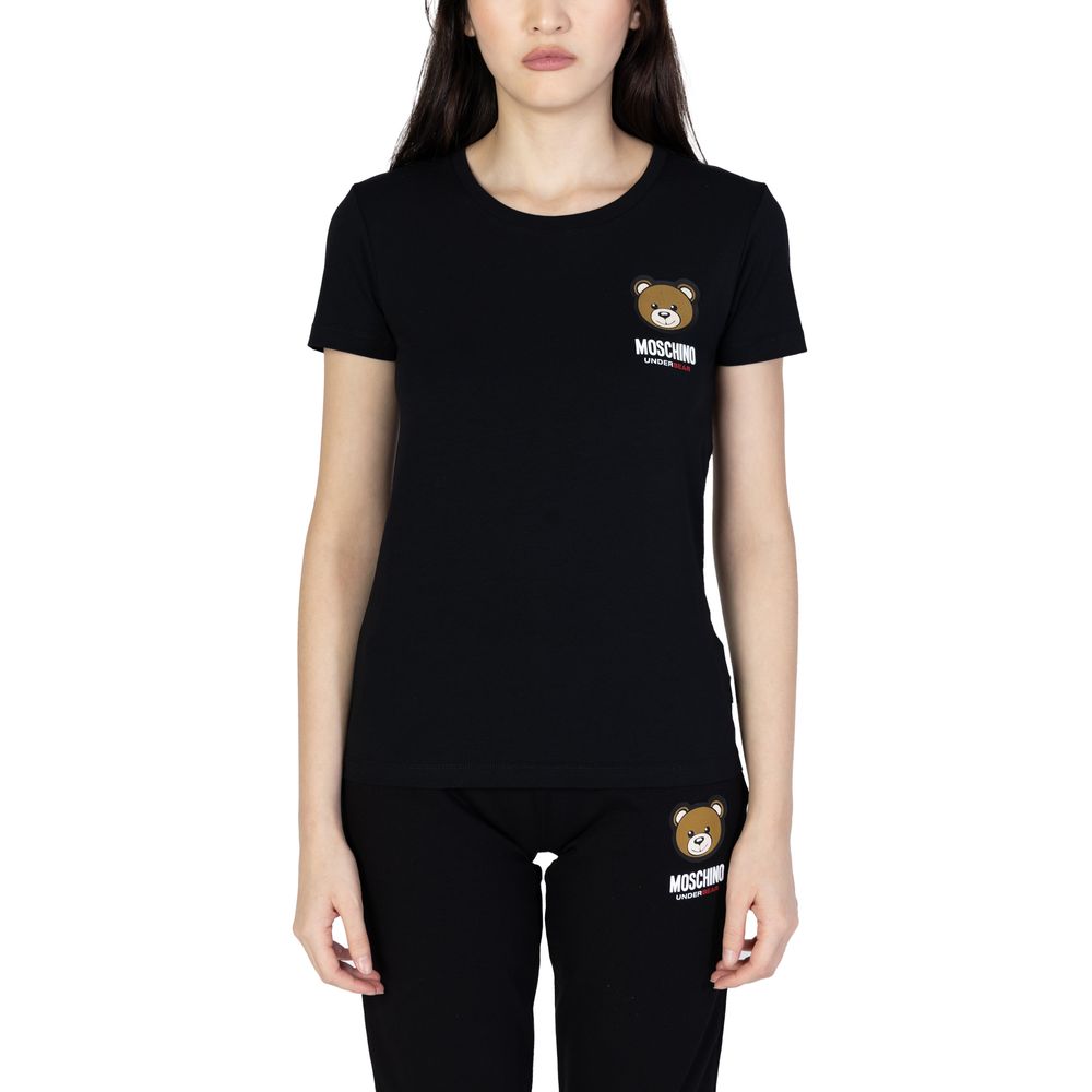 

Черные хлопковые топ и футболка Moschino