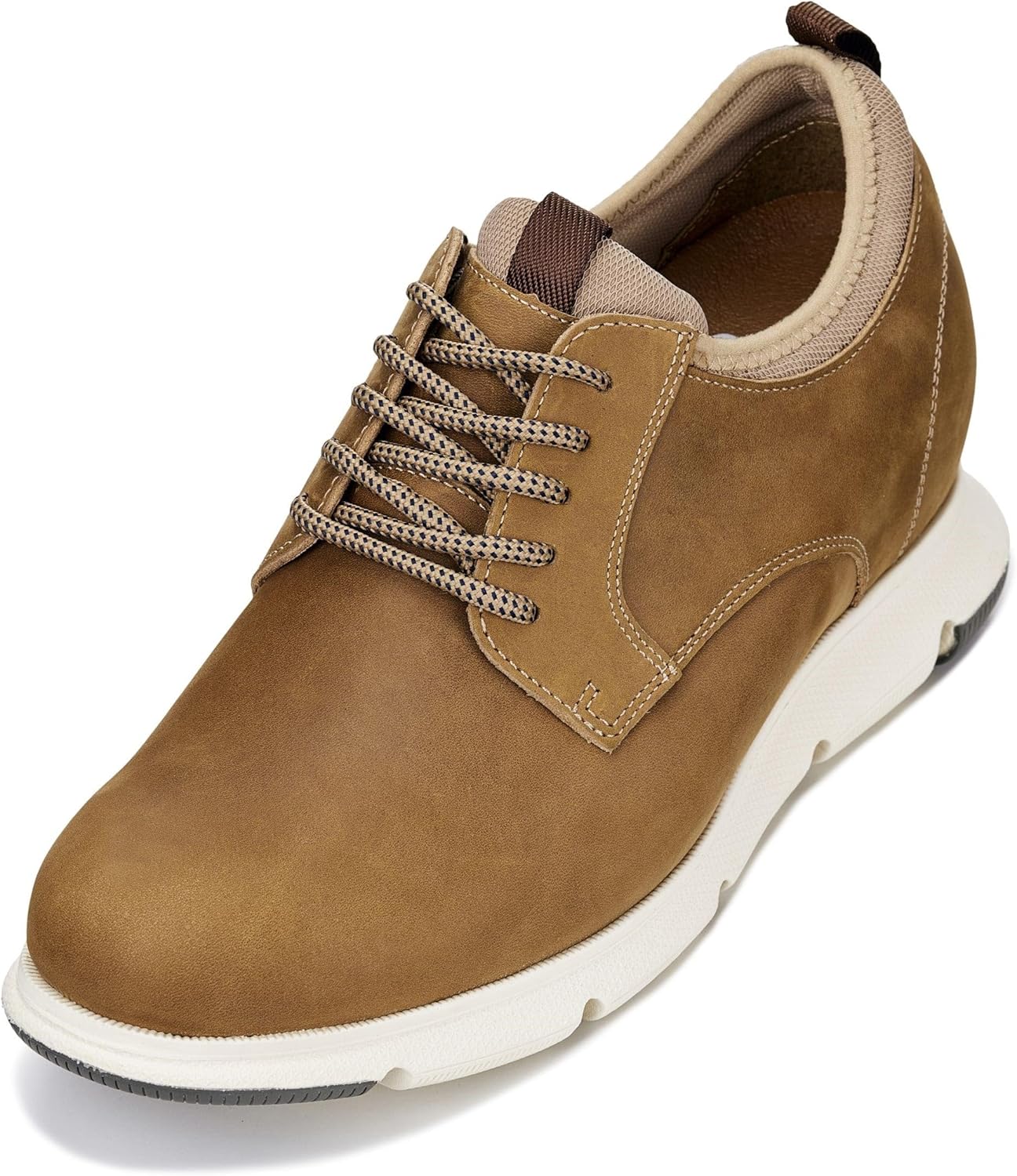 

Мужские невидимые увеличивающие рост туфли CALTO - коричневые, с кружевами, из премиальной кожи, повседневные дерби - прибавка в росте 8 см - J1201 - размер 12 D(M) US