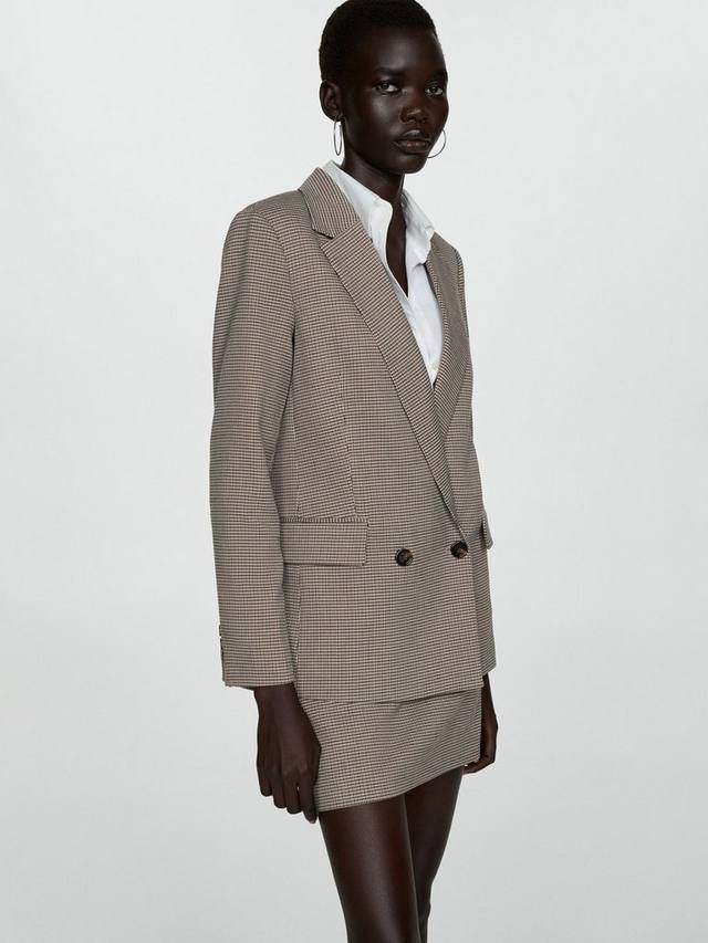 

Блейзер charlotte dogtooth в полоску Mango, коричневый/разноцветный