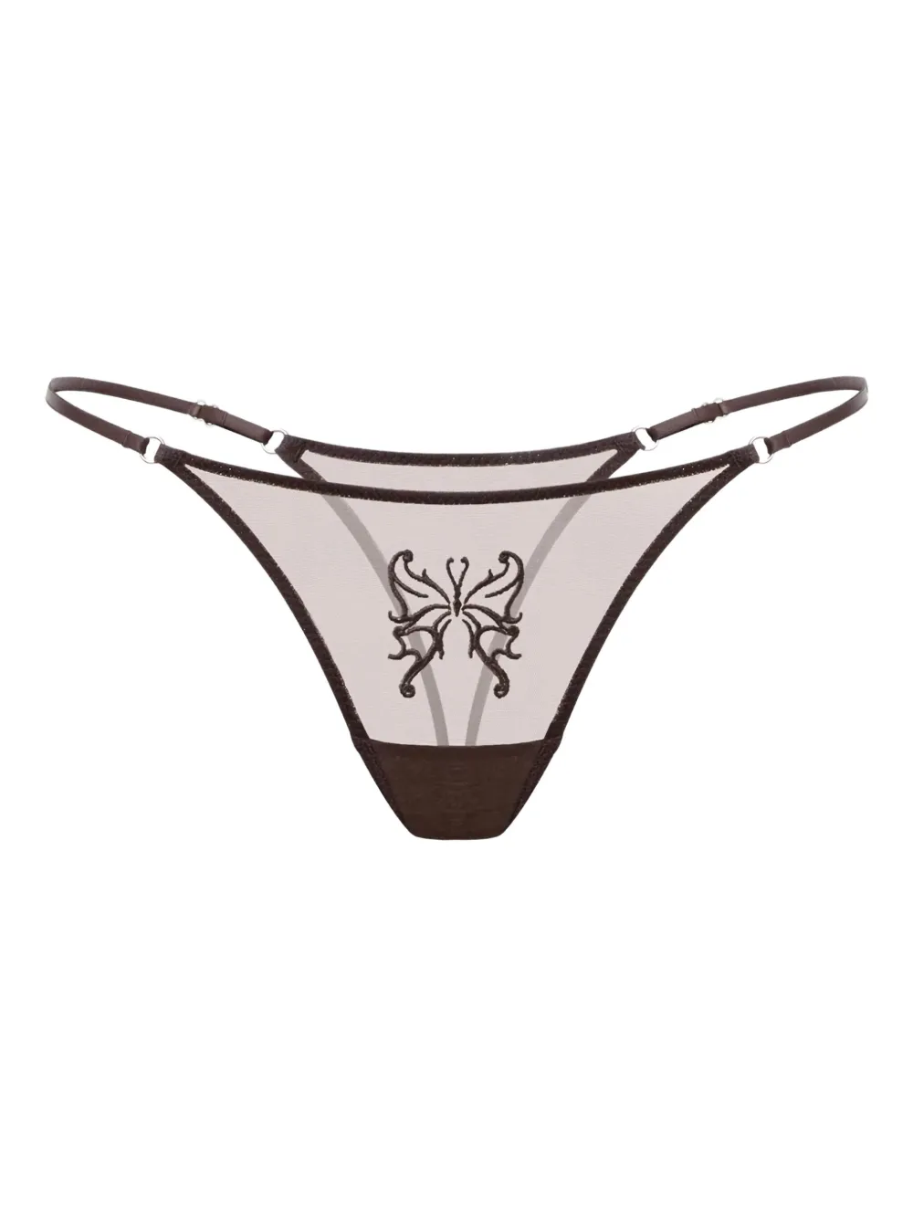 

Трусы-стринги Butterfly Gravity с вышивкой Zhilyova, коричневый