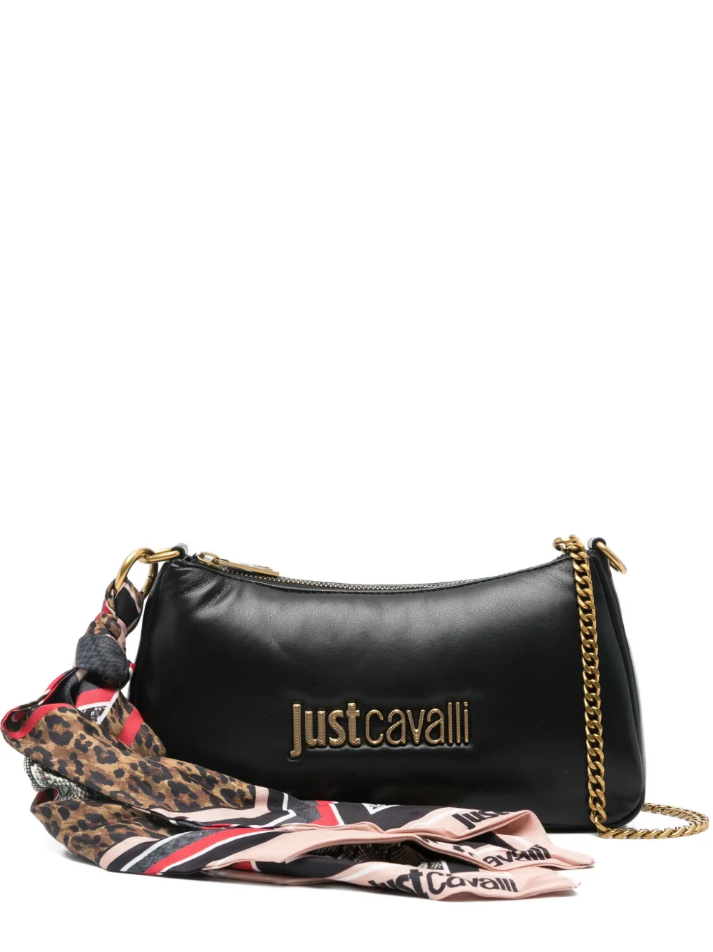

Сумка на плечо с цепочкой и логотипной пластиной Just Cavalli, черный
