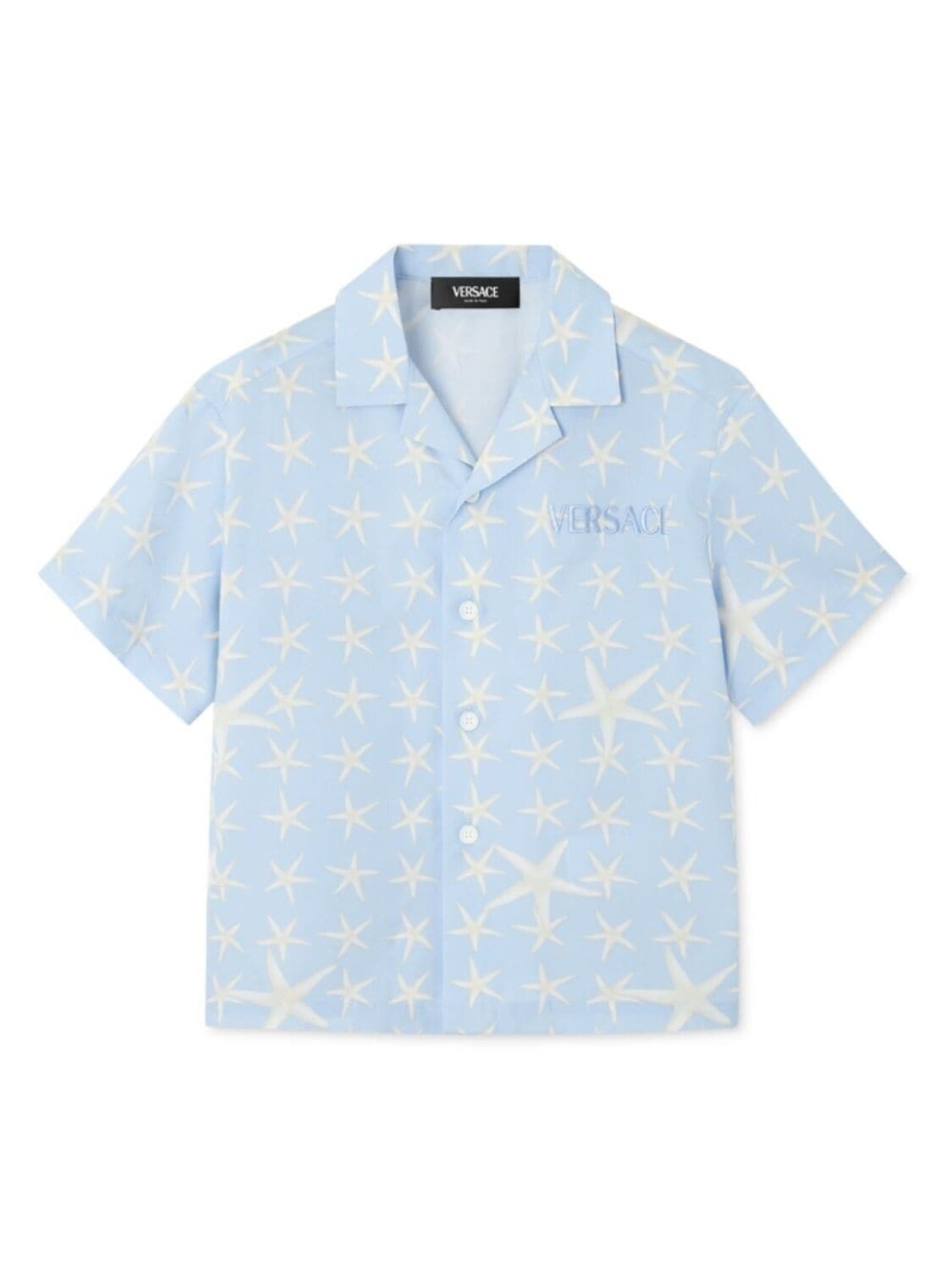 

Рубашка с короткими рукавами и принтом Versace Kids, синий