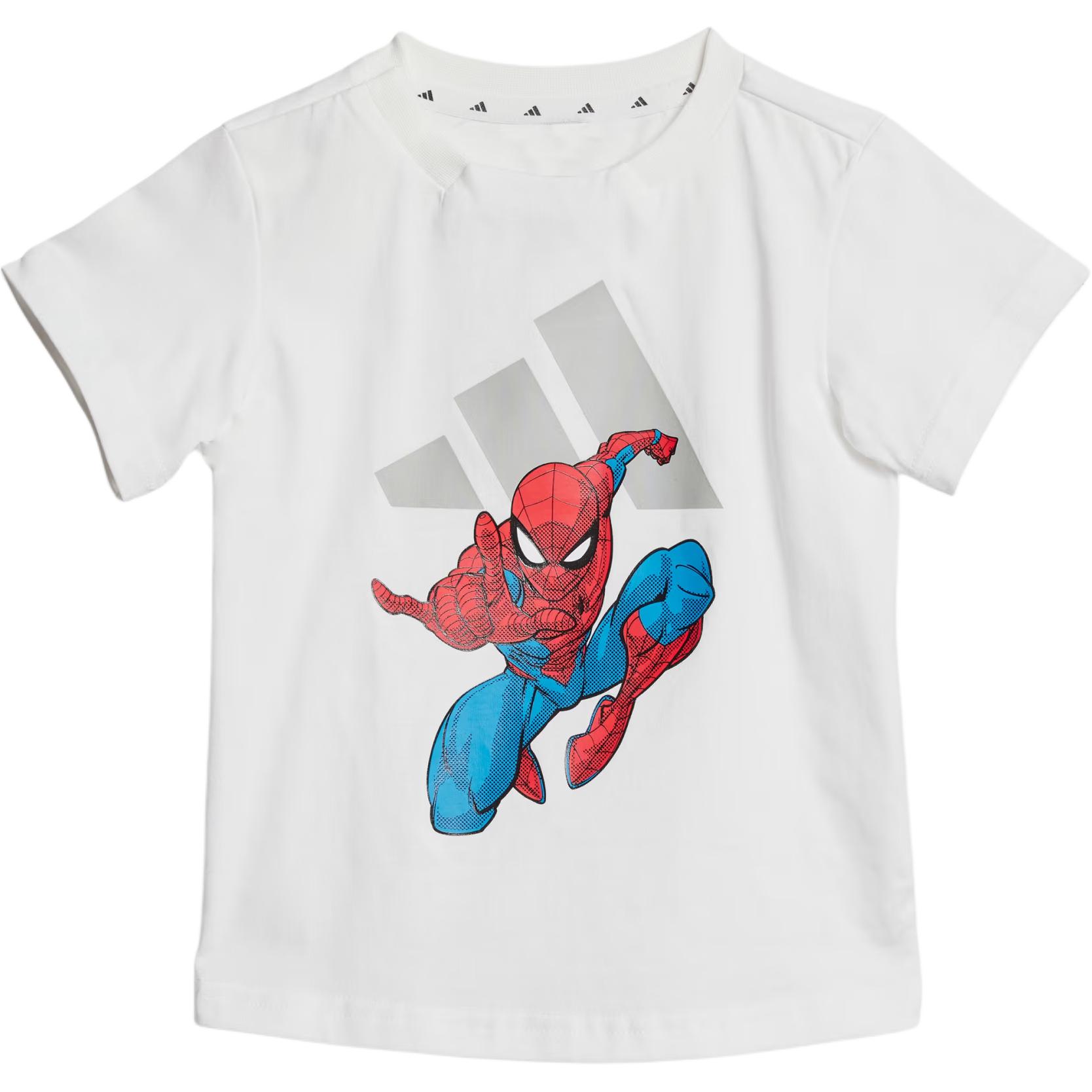 X MARVEL Коллаборация, Повседневный спортивный костюм для малышей Adidas (Белый+Красный) — фото 3