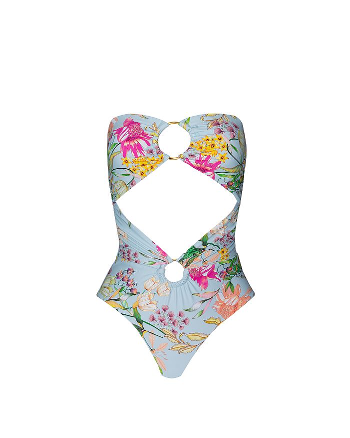 

Цельный купальник без бретелей PQ Swim, синий