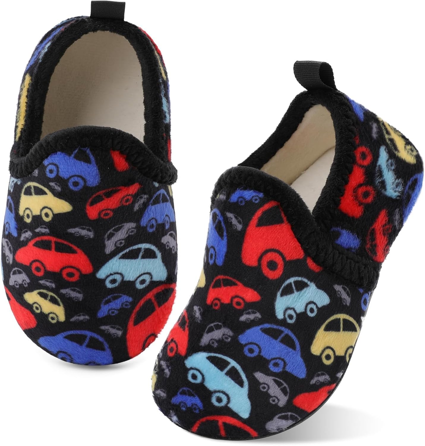 

Домашние тапочки для детей XIHALOOK для мальчиков и девочек с микрофлисовой подкладкой, уютные, с подошвой против скольжения, B Cartoon Car
