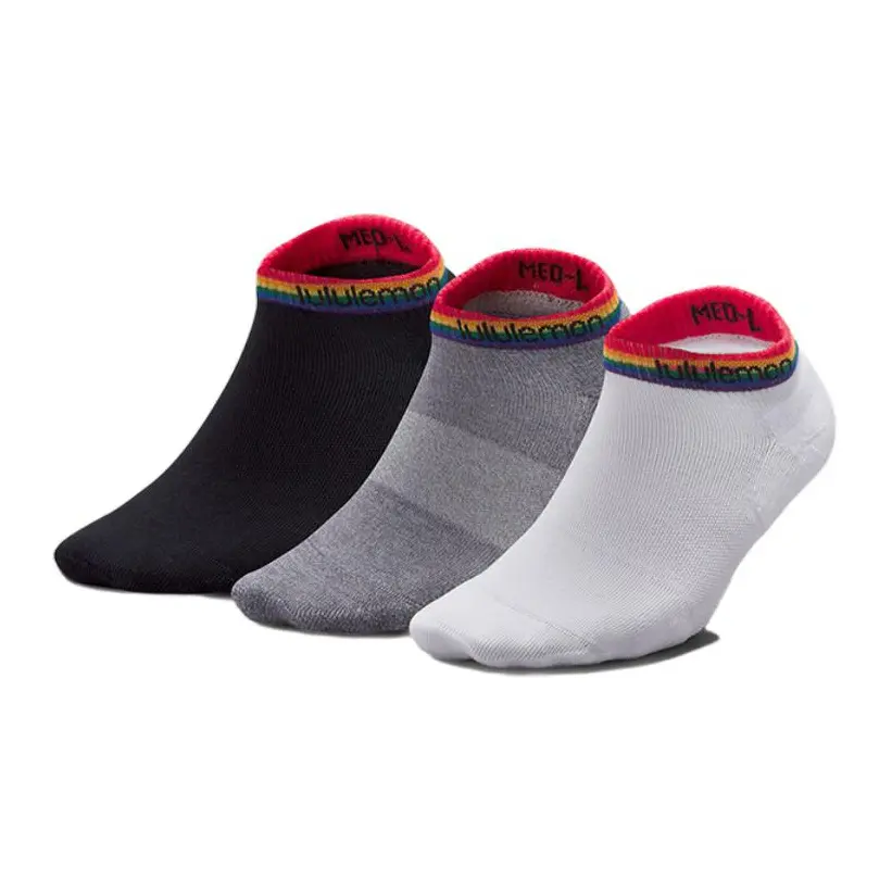 

Женские носки щиколотки 3 пары Lululemon, белый/серый/черный