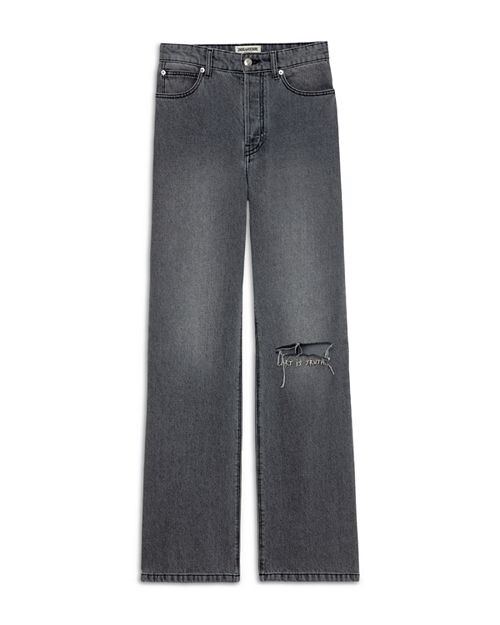 Рваные расклешенные джинсы Evy в цвете Gris Zadig & Voltaire, цвет Gray — фото 4