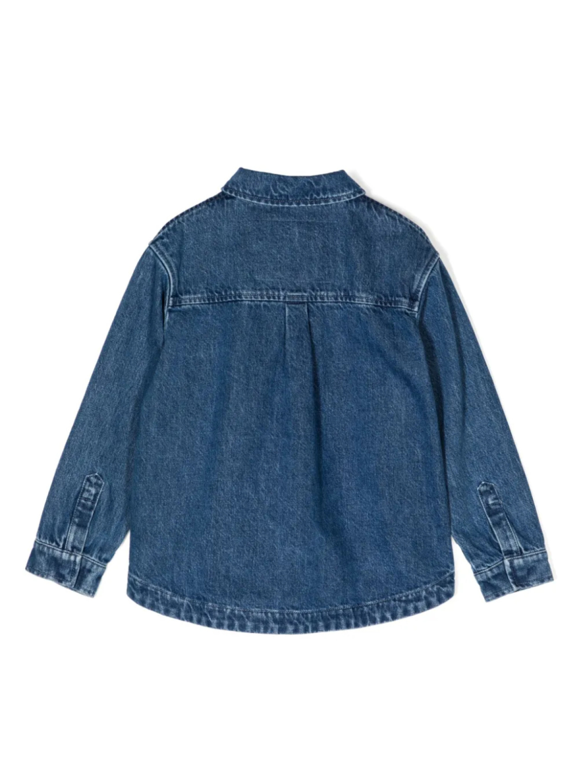 Джинсовая куртка с вышитым логотипом Fendi Kids, синий — фото 2