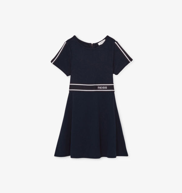 

Платье Lowri из трикотажного трикотажа с логотипом 4-9 лет Reiss, синий