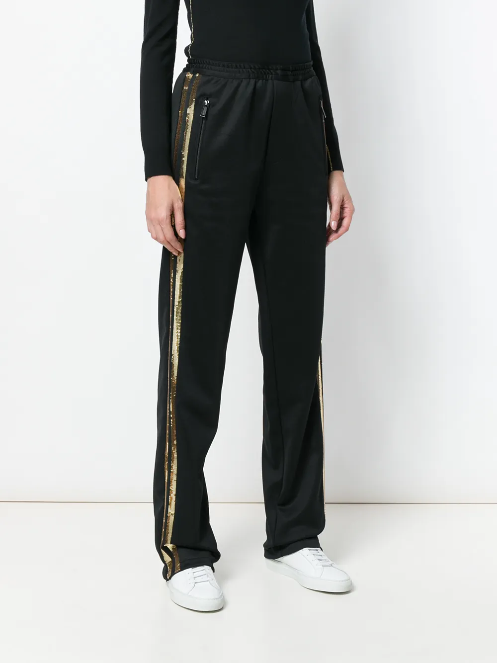 Спортивные брюки, украшенные пайетками DSQUARED2, черный — фото 3