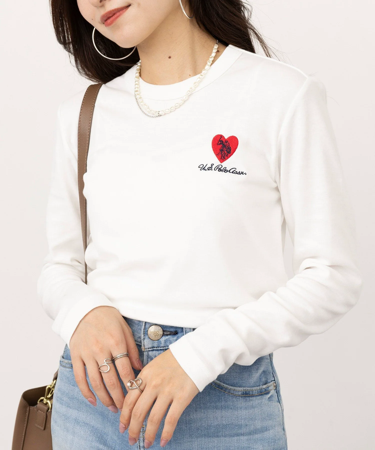 Футболка с длинным рукавом и вышивкой в виде сердца от US POLO ASSN./Beauty Smooth. U.S. Polo Assn., WHT — фото 4