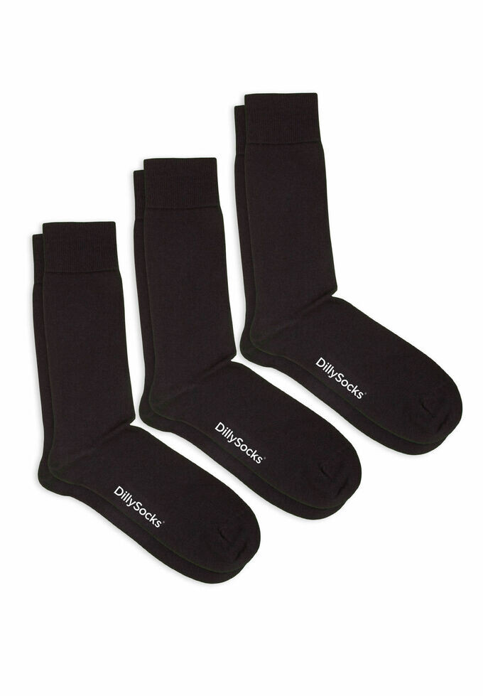 

В упаковке 3 носка одного цвета гладкие. Dilly Socks, черный