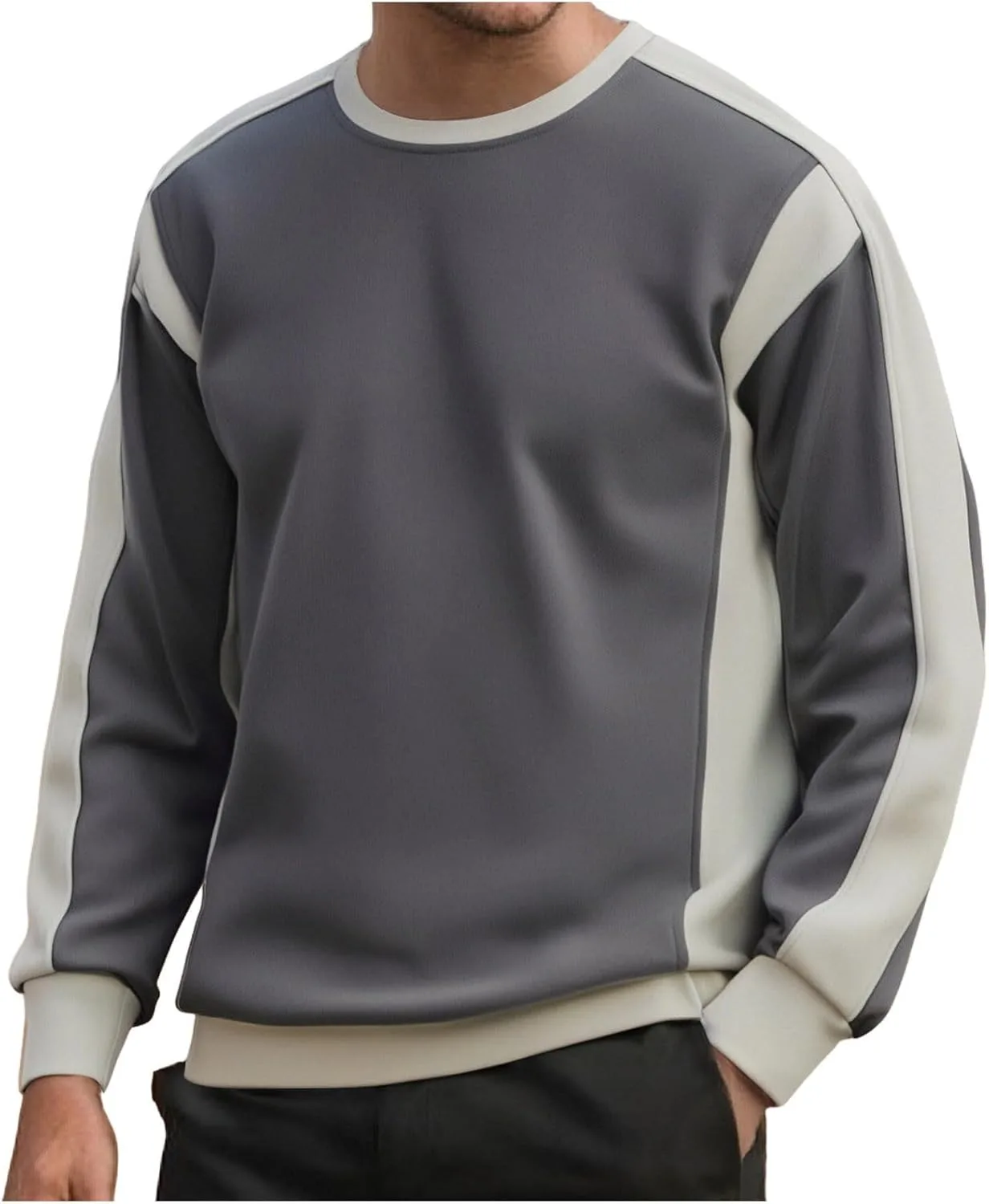 

Длинная рубашка с длинным рукавом для мужчин, Patchwork, Casual, Loose Fit