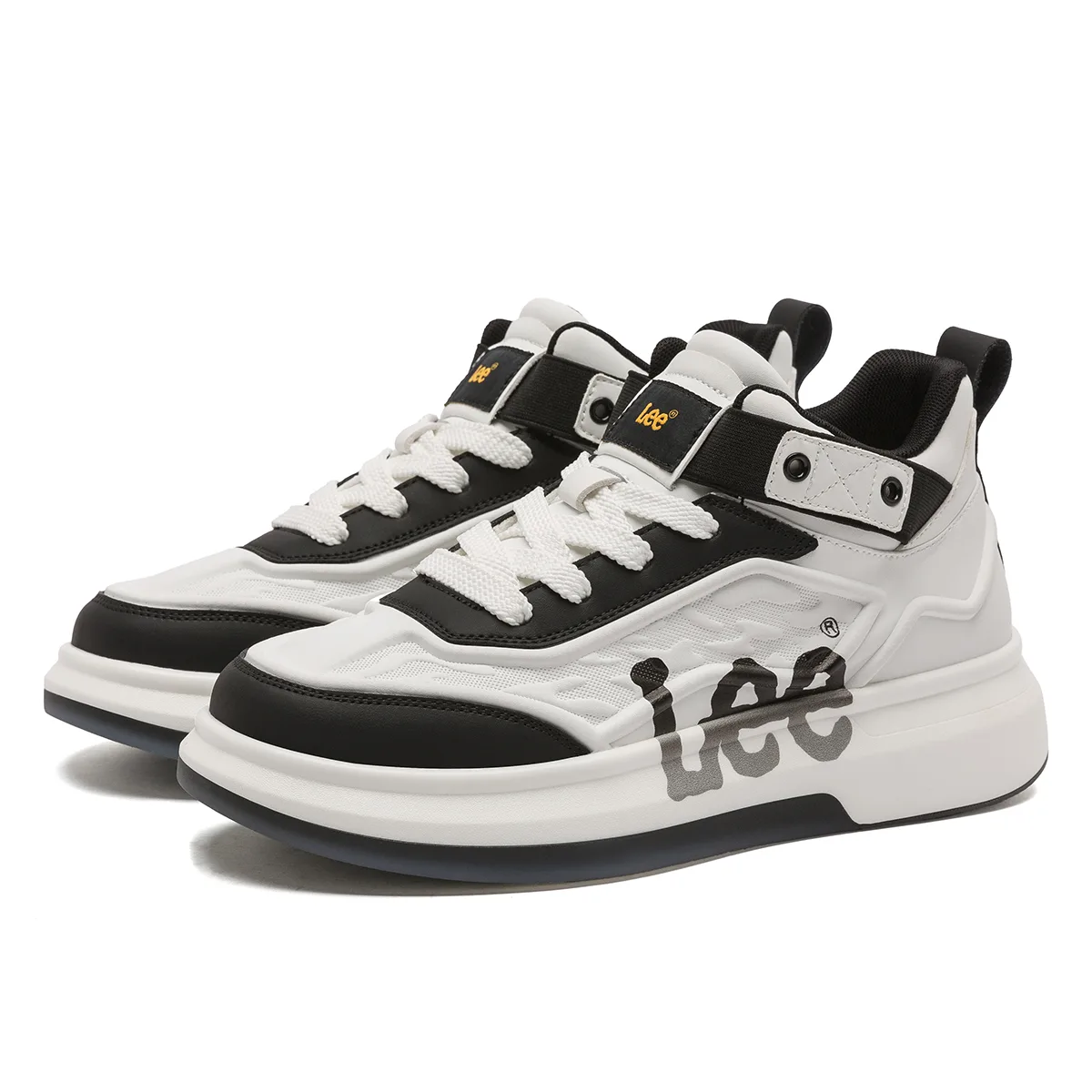 Кроссовки скейтерские мужские mid top из искусственной кожи с увеличенной высотой Lee, светло-серый — фото 4