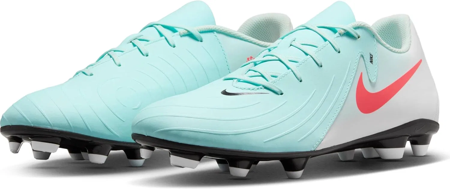 Футбольные бутсы Nike Phantom GX 2 Club MG Low Top FJ2557, Mint Atomic Red Off Noir — фото 2