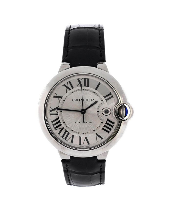 

Часы Ballon Bleu de Cartier с автоматическим механизмом, стальной корпус и ремешок из кожи аллигатора, 42 мм Pre-Owned Cartier, серебряный