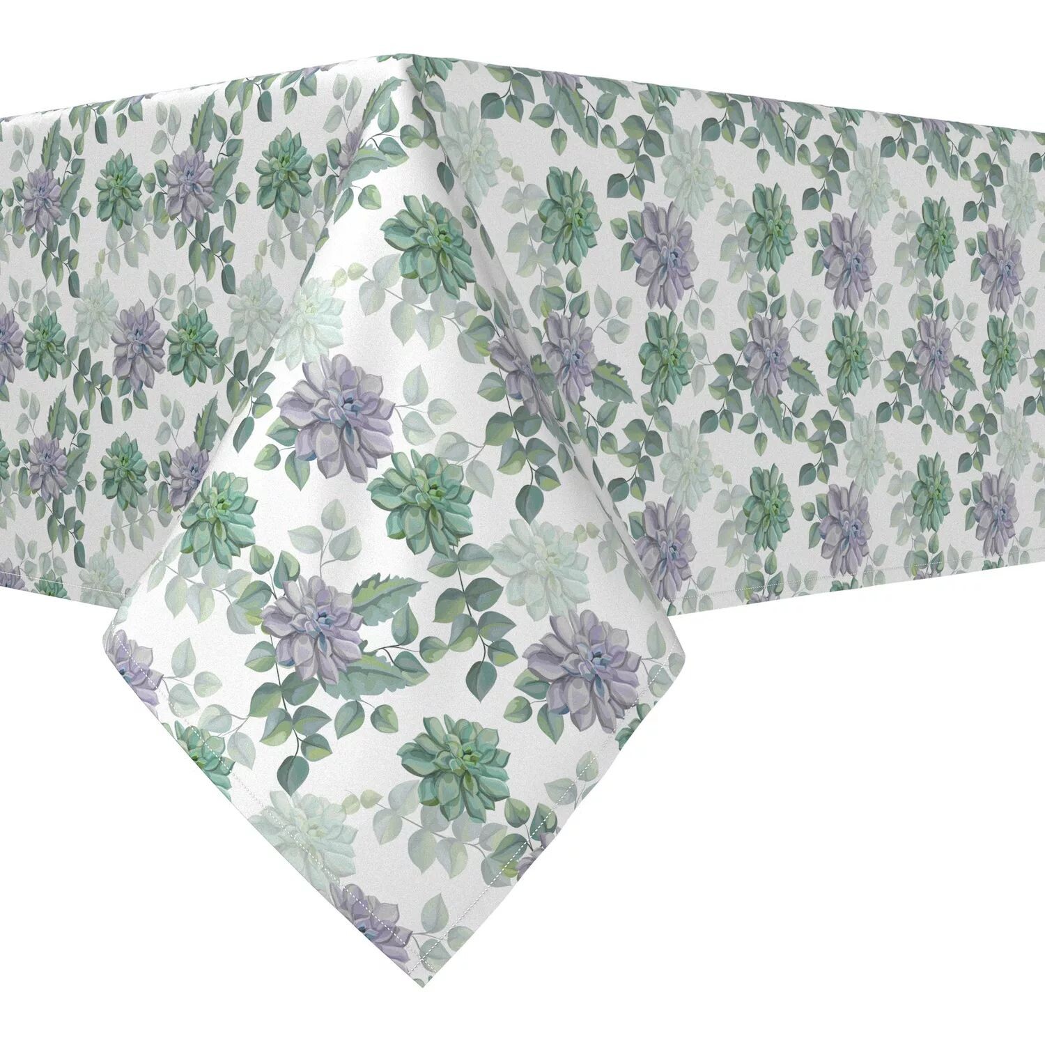 

Прямоугольная скатерть, 100% полиэстер, 60x120 дюймов, суккуленты и тропические листья.