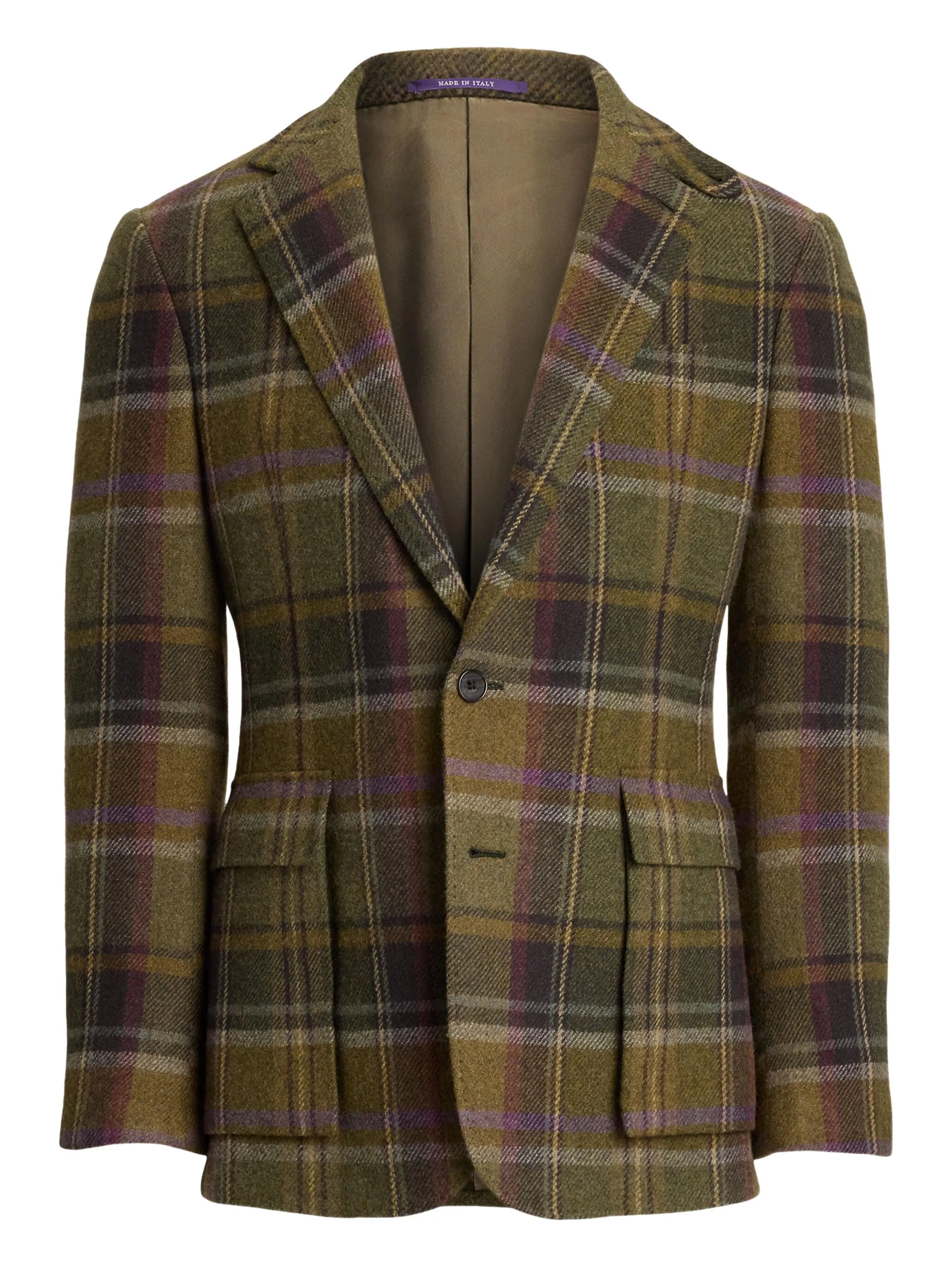 

Однобортный пиджак в клетку Ralph Lauren Purple Label, коричневый