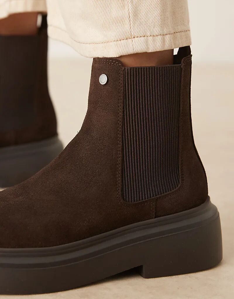 Ботинки челси Barbour Celina из замши цвета эспрессо — фото 3