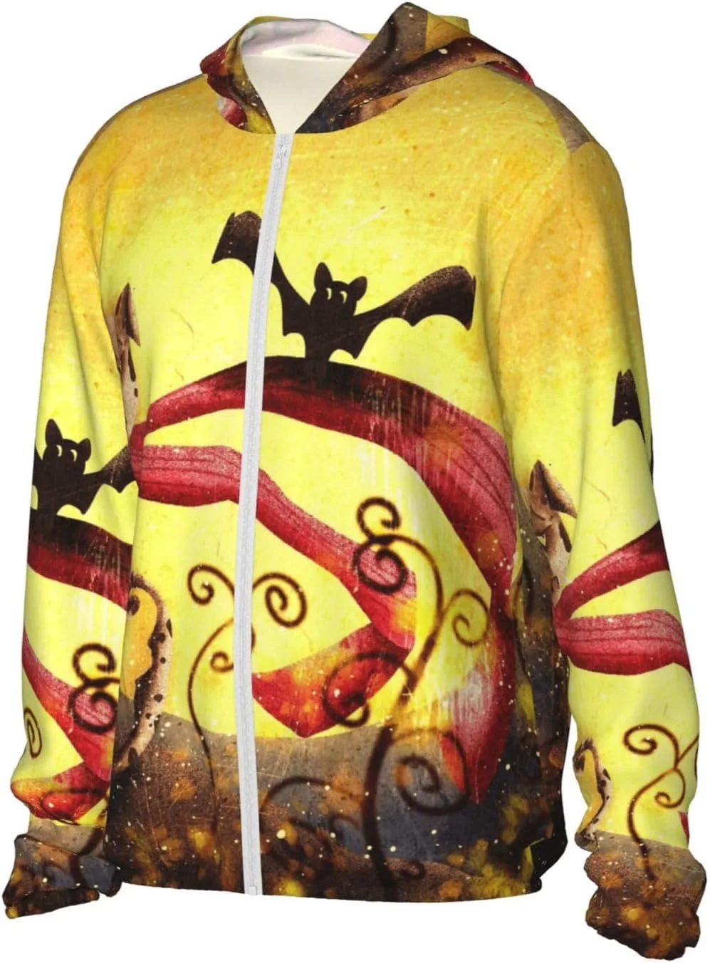 Толстовка с капюшоном Halloween Cartoon, защита от солнца, легкая, Full Zip — фото 3