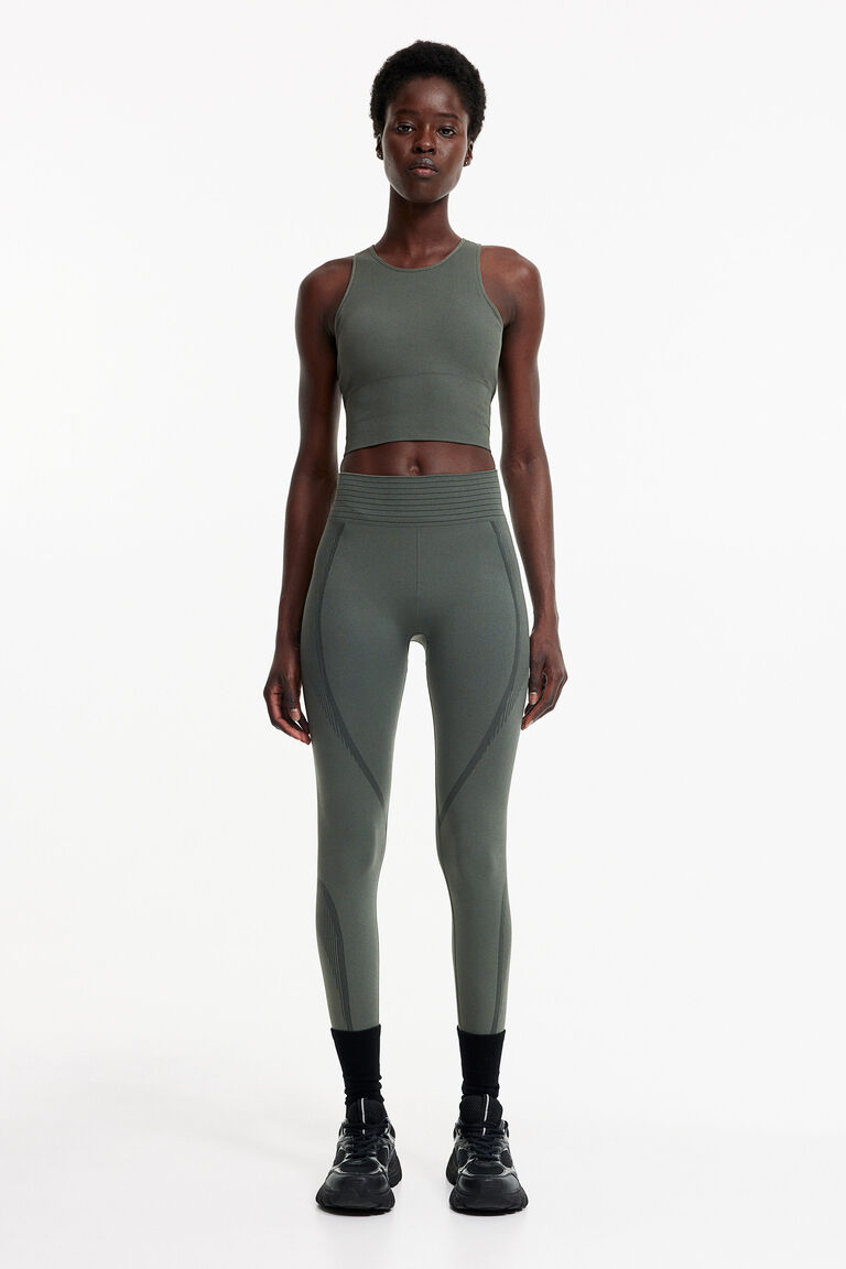 

Спортивные тайтсы drymove seamless shaping H&M, зеленый