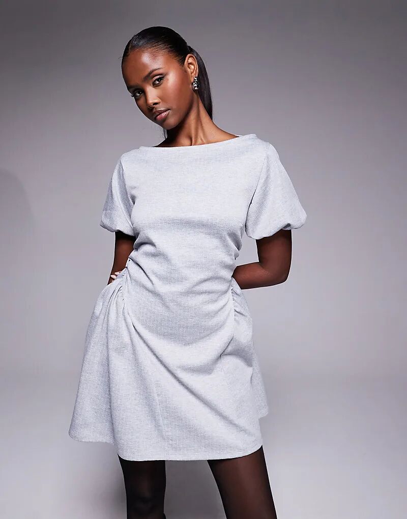 

Мини-платье ASOS DESIGN с рукавами-фонариками и бедрами в тонкую полоску