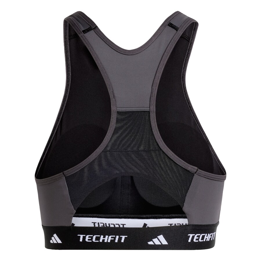 Спортивный бюстгальтер с высоким вырезом ADIDAS PERFORMANCE Techfit, черный — фото 3
