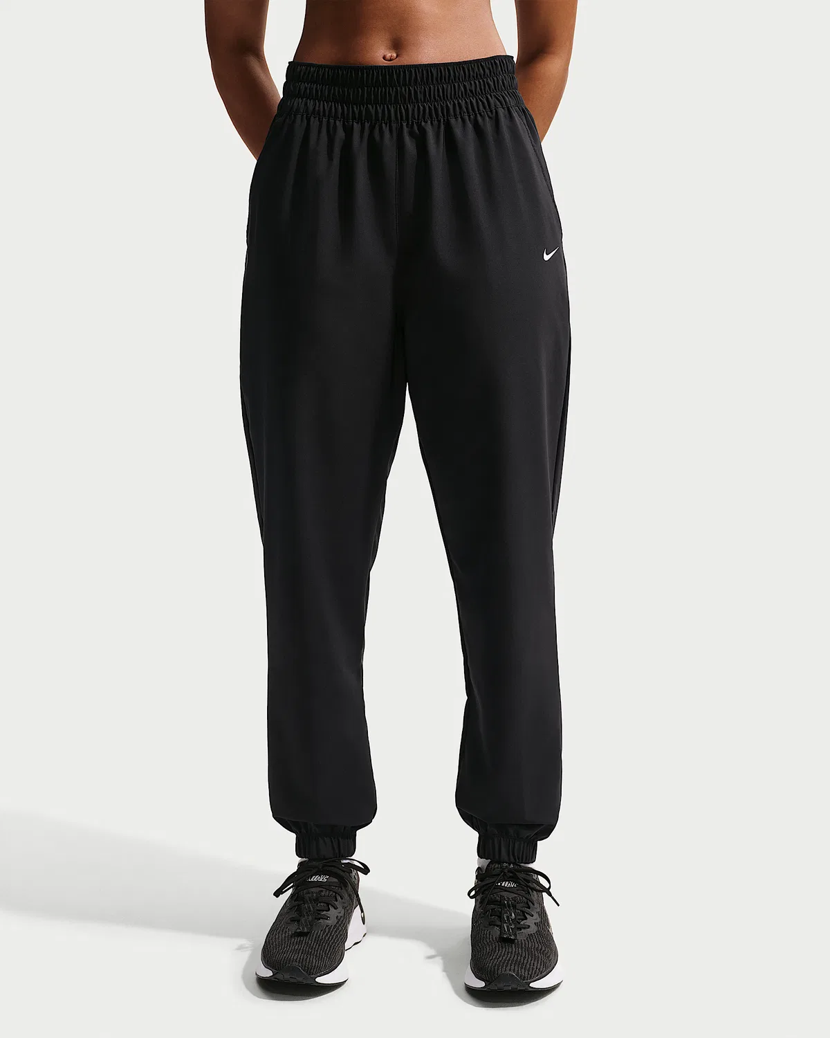 Женские джоггеры Nike One Dri-FIT с высокой посадкой 7/8, Black/White — фото 2
