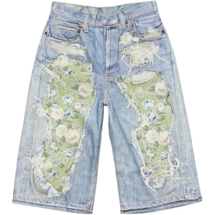 Джинсовые шорты Midsummer Capsule Collection SS26 Acne Studios сине-зеленые