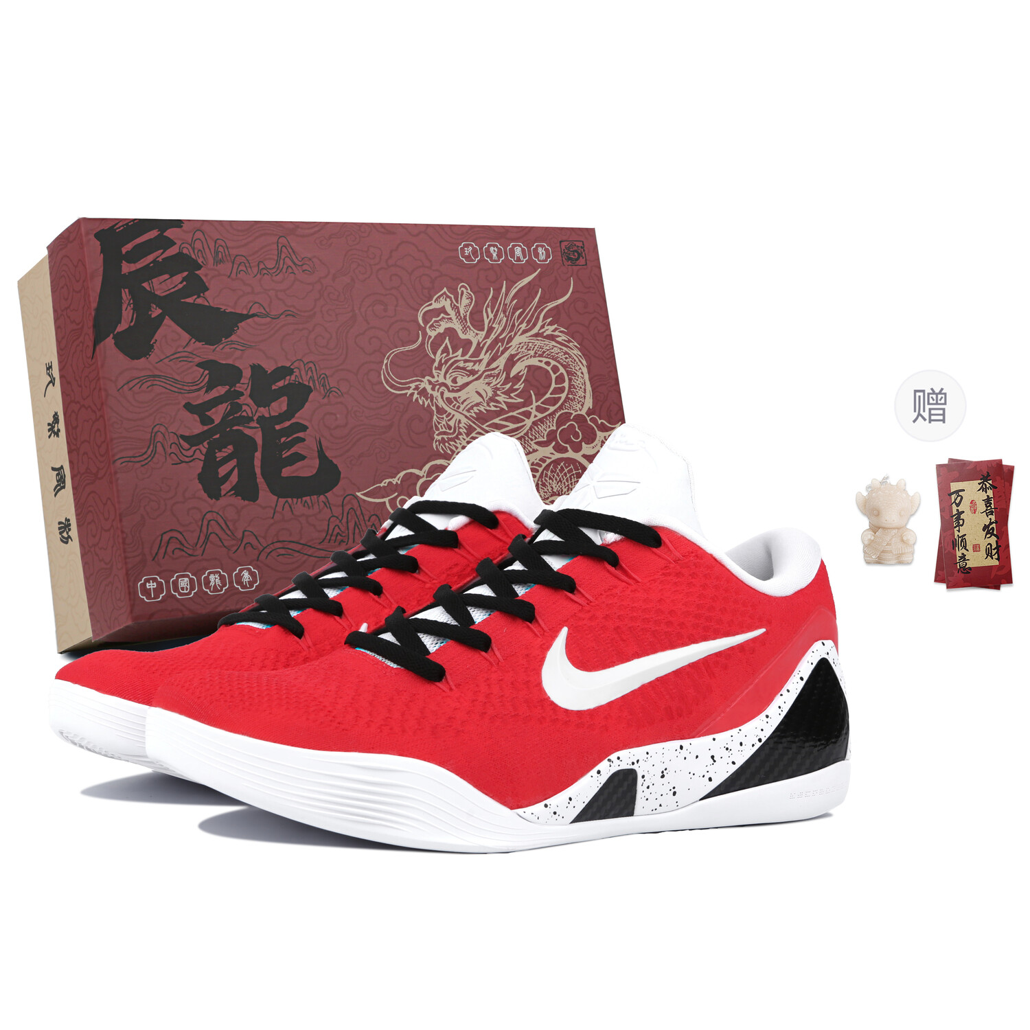 

Баскетбольные кроссовки Kobe 9 Basketball Shoes Unisex Low-Top Red/White Nike