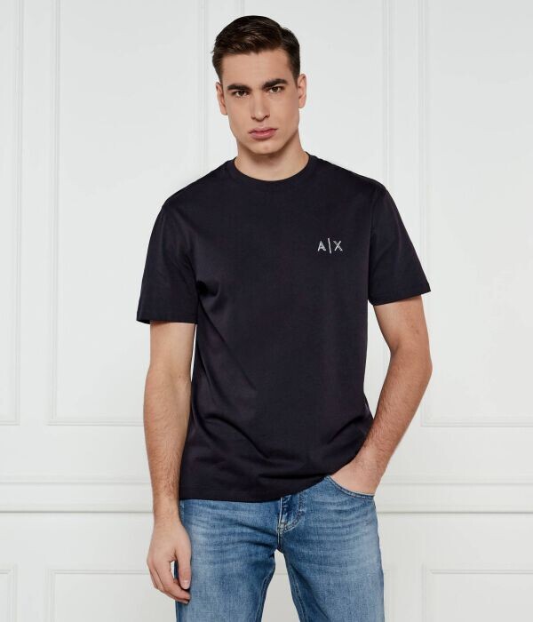

Футболка мужская Armani Exchange однотонная хлопковая, темно-синий