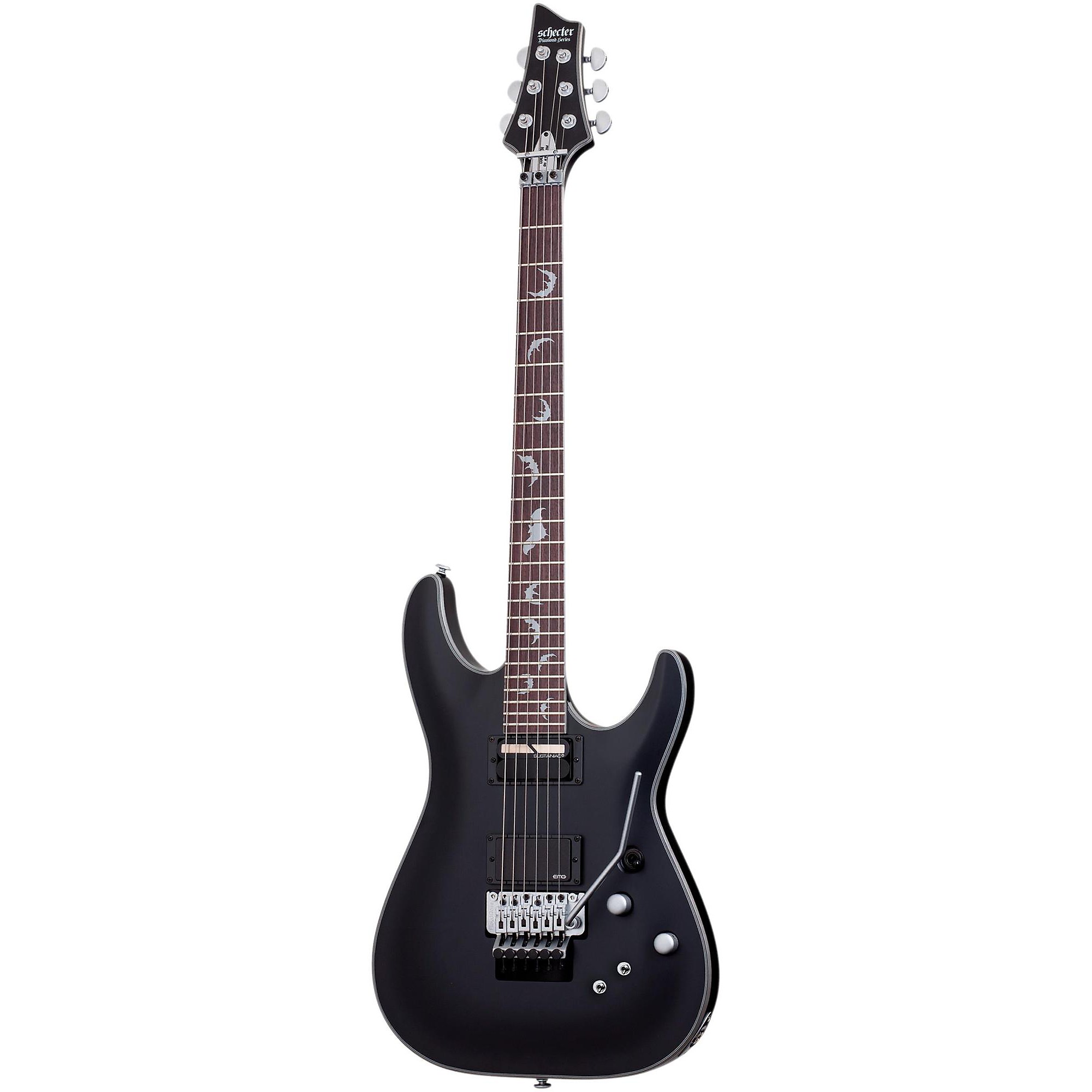 

Schecter Guitar Research Damien Platinum 6 с Floyd Rose и электрогитарой Sustainiac Satin Black