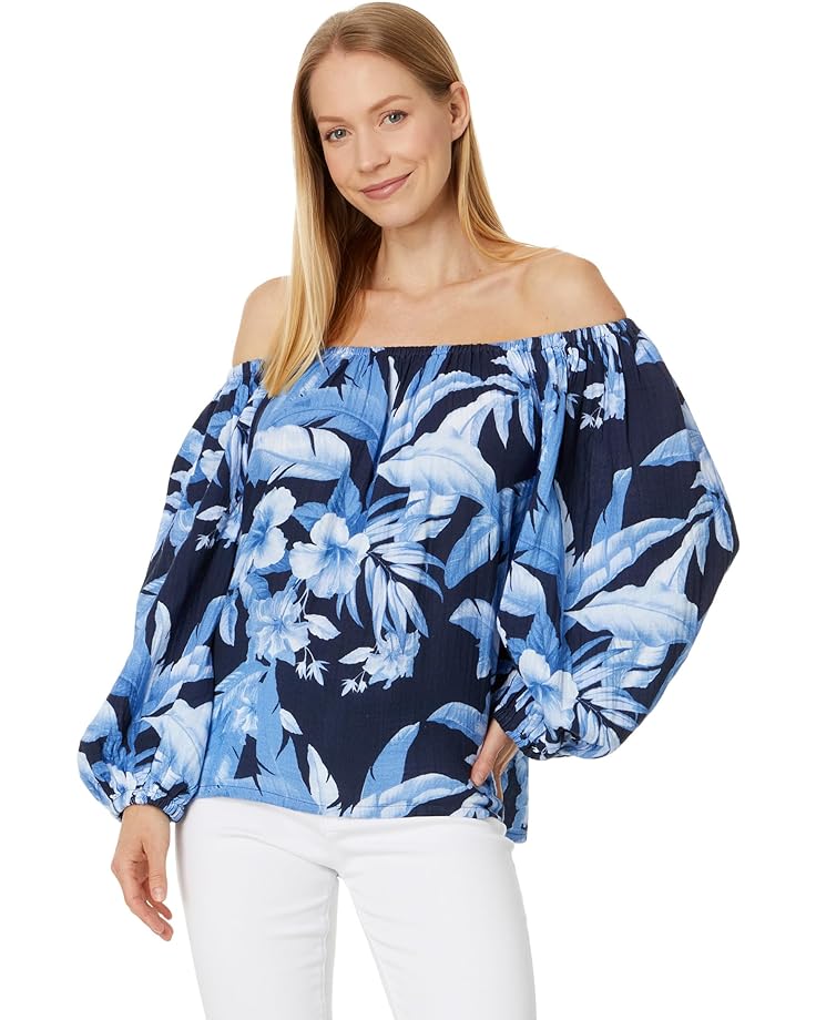 

Платье Tommy Bahama Daybreak Hibiscus Ots Top, цвет Island Navy