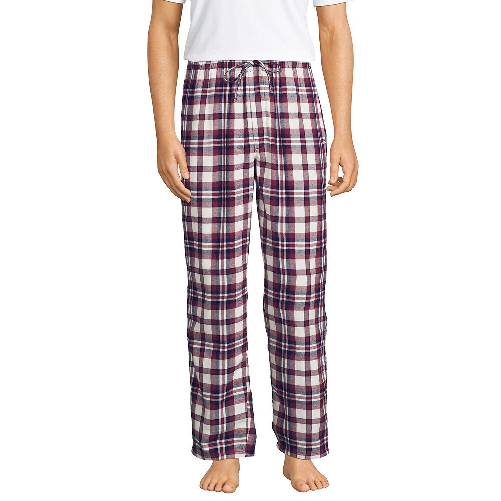 

Мужские фланелевые пижамные брюки Lands End Lands' End, цвет Burgundy Navy Plaid