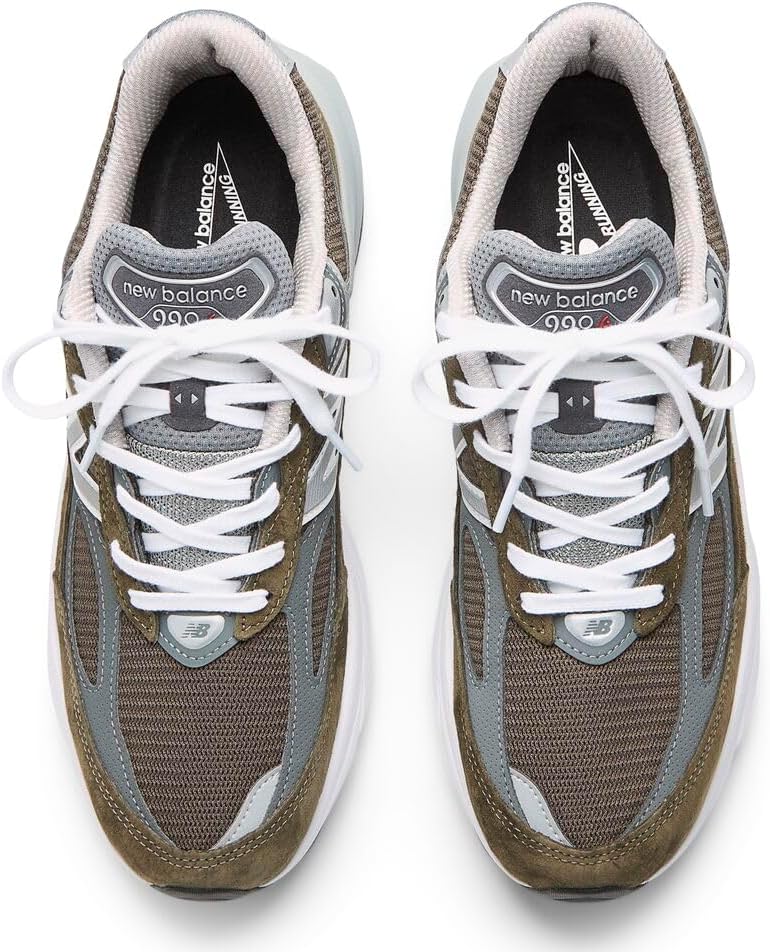 Кроссовки New Balance Unisex Adult 990 V6, сделано в США, серый/оливковый — фото 4