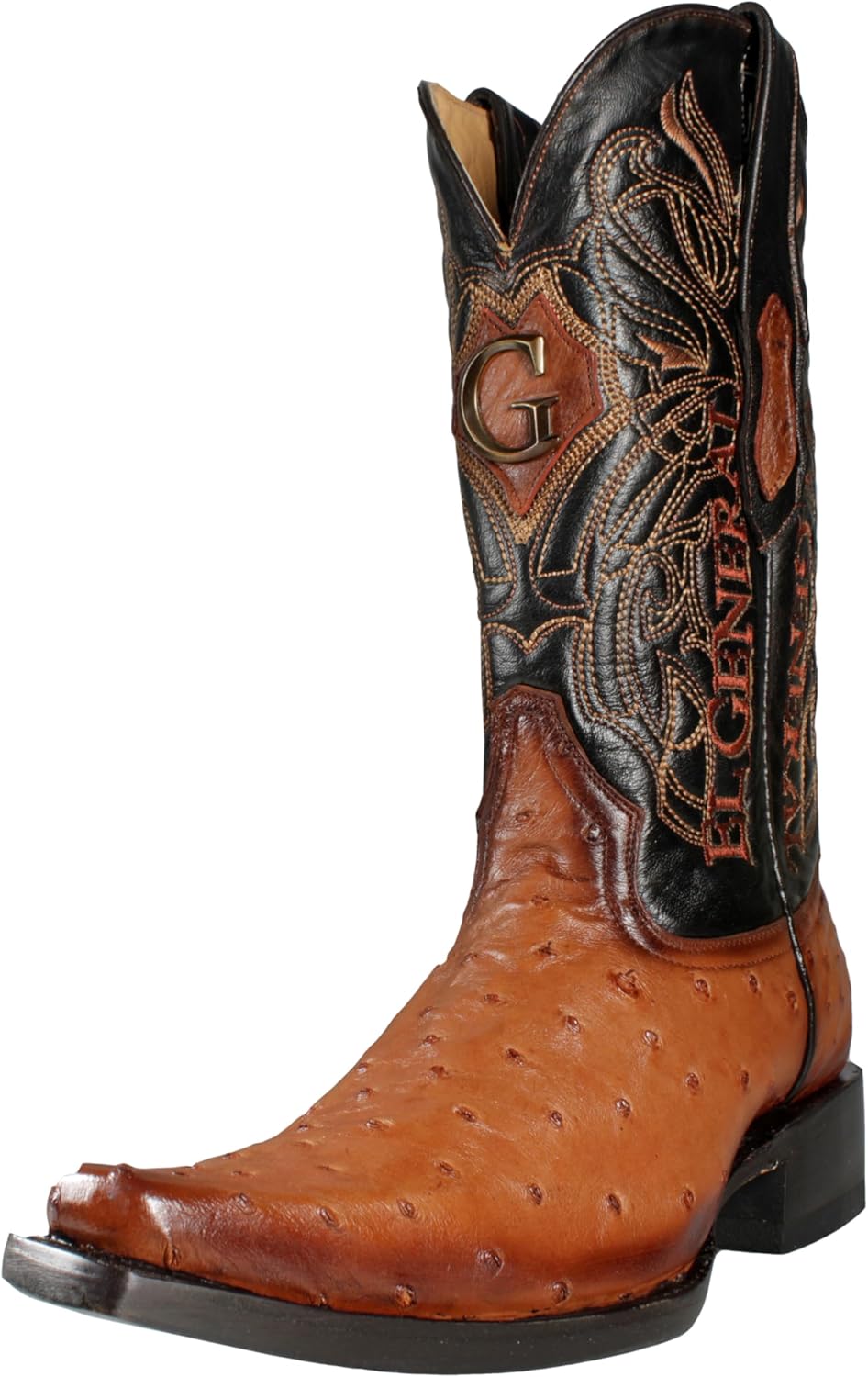 

Ковбойские сапоги El General из кожи с аутентичным страусиным пером, с острым носком, в западном стиле, модель 193 Generic, Cognac